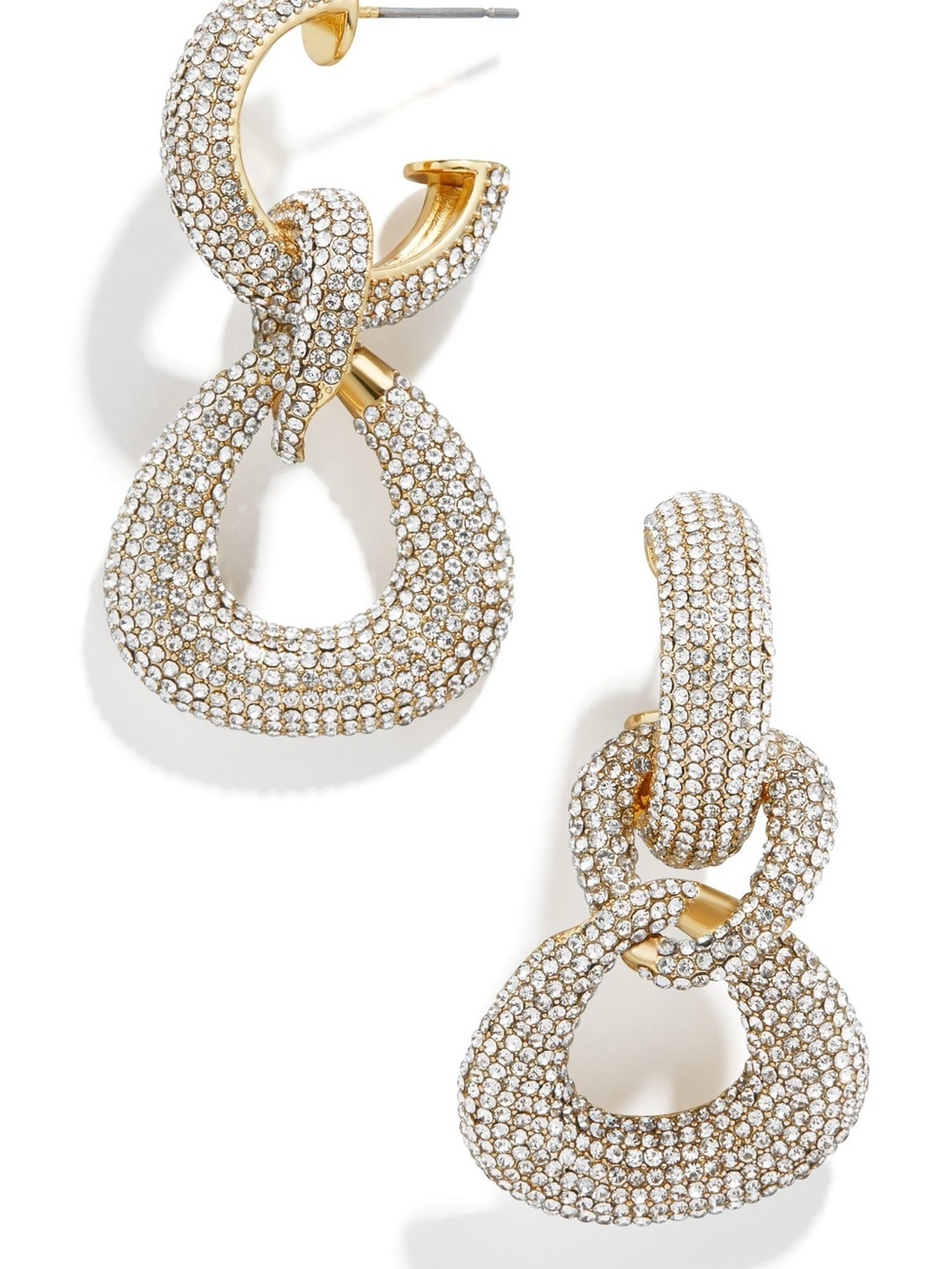 Gemma Pavé Crystal Link Drop Earrings Baublebar